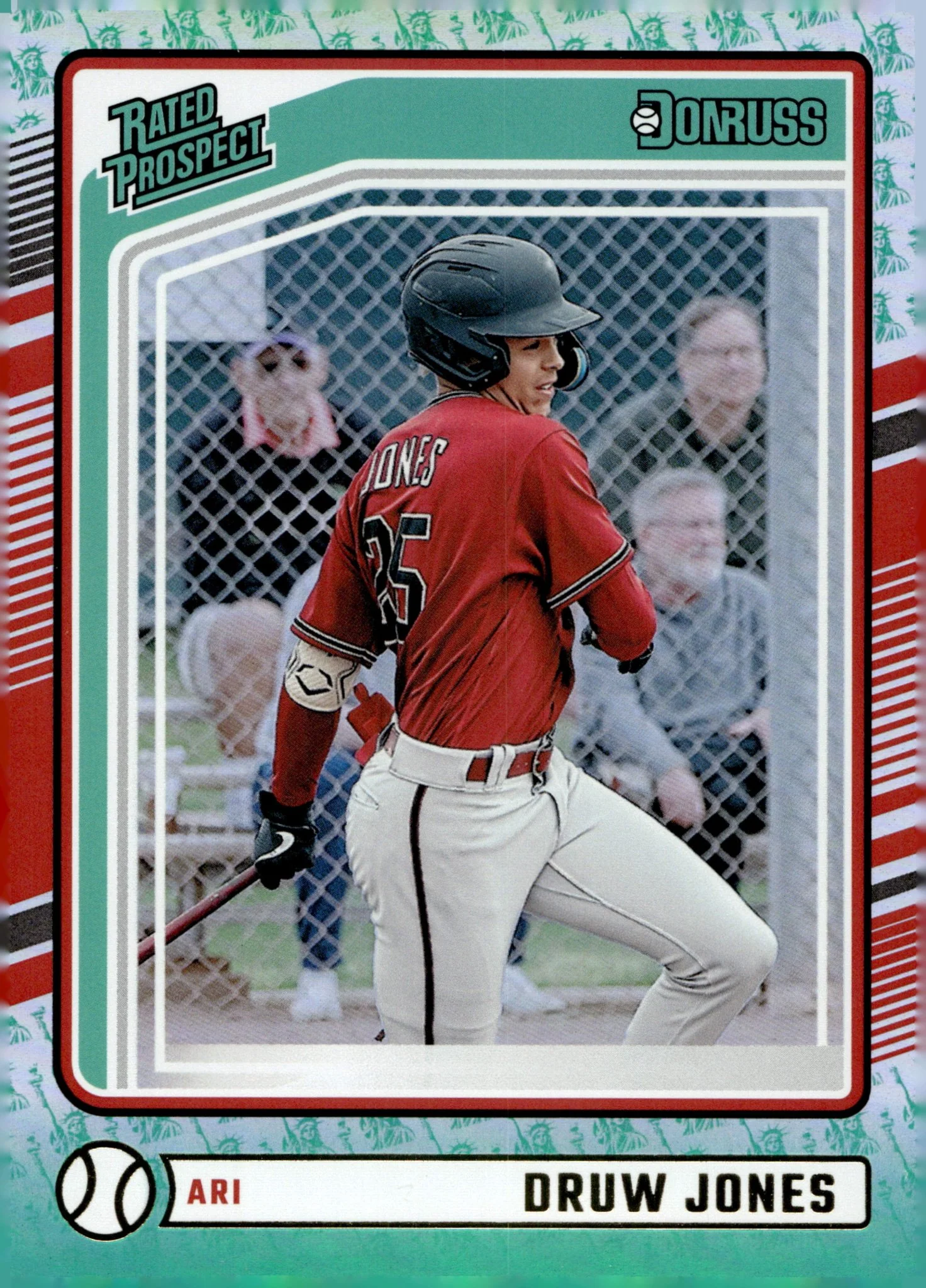 Druw Jones 2024 Panini Donruss Rated Prospect Liberty Holo #103