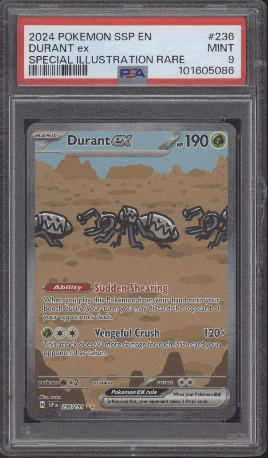 Durant ex Pokemon Surging Sparks Special Illustration Rare #236 PSA 9