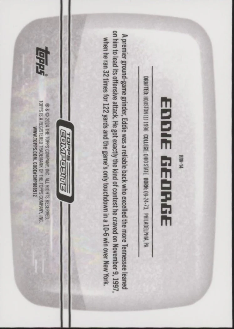 Eddie George 2023 Topps Chrome Composite Retro Vision #RRV-14 - Image 2