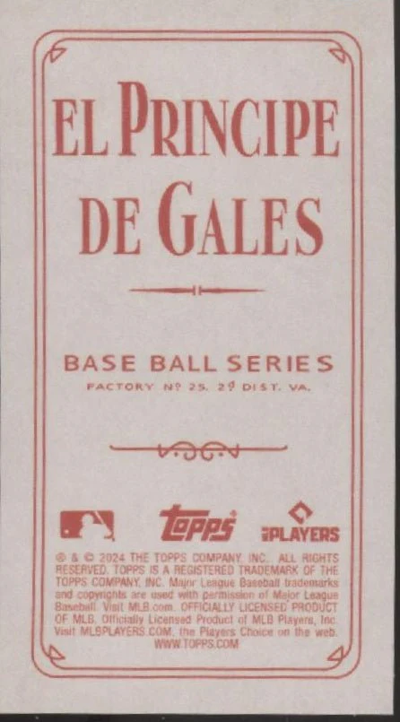 Edouard Julien 2024 Topps 206 El Principe De Gales Back Mini - Image 2