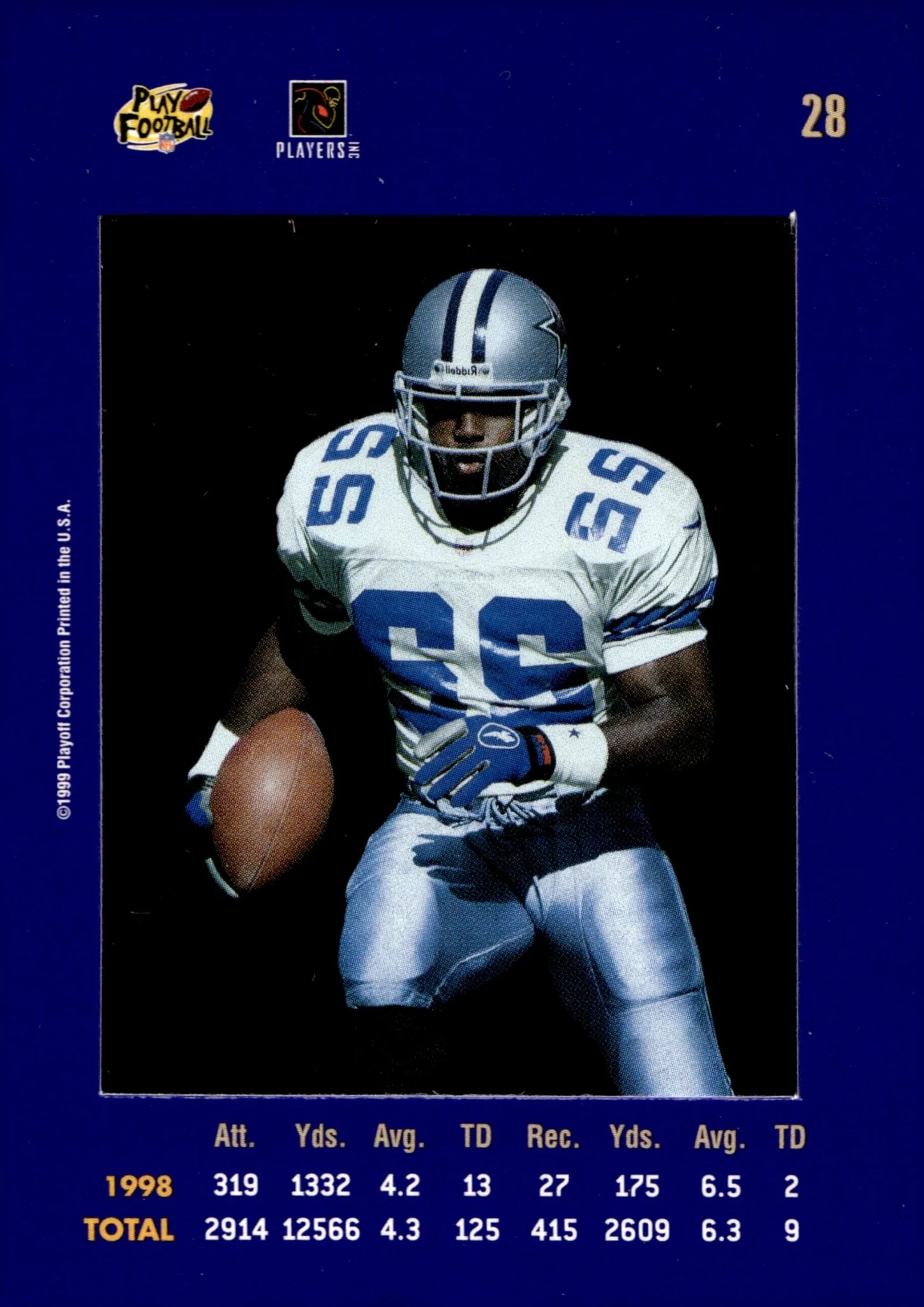 Emmitt Smith 1999 Playoff Absolute SSD Purple #28 - Image 2