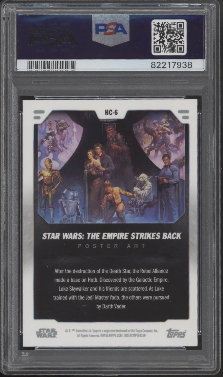 Empire Strikes Back 2023 Topps Star Wars Holograms Poster Art #HC6 PSA 8 - Image 2