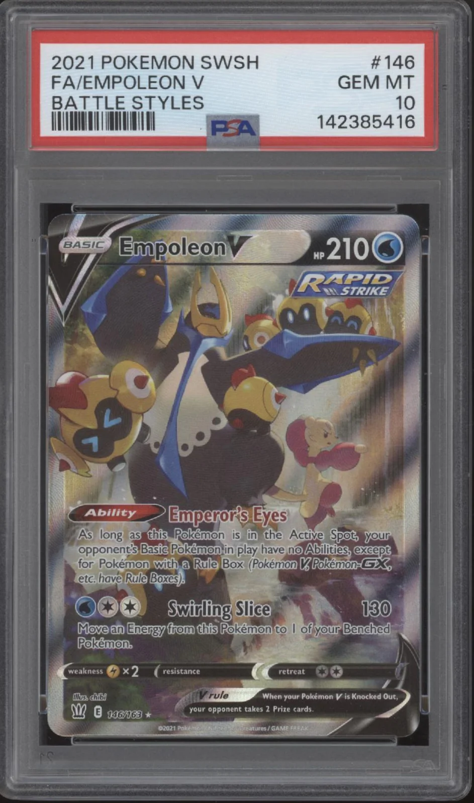 Empoleon V Pokemon Battle Styles Full Art #146 PSA 10