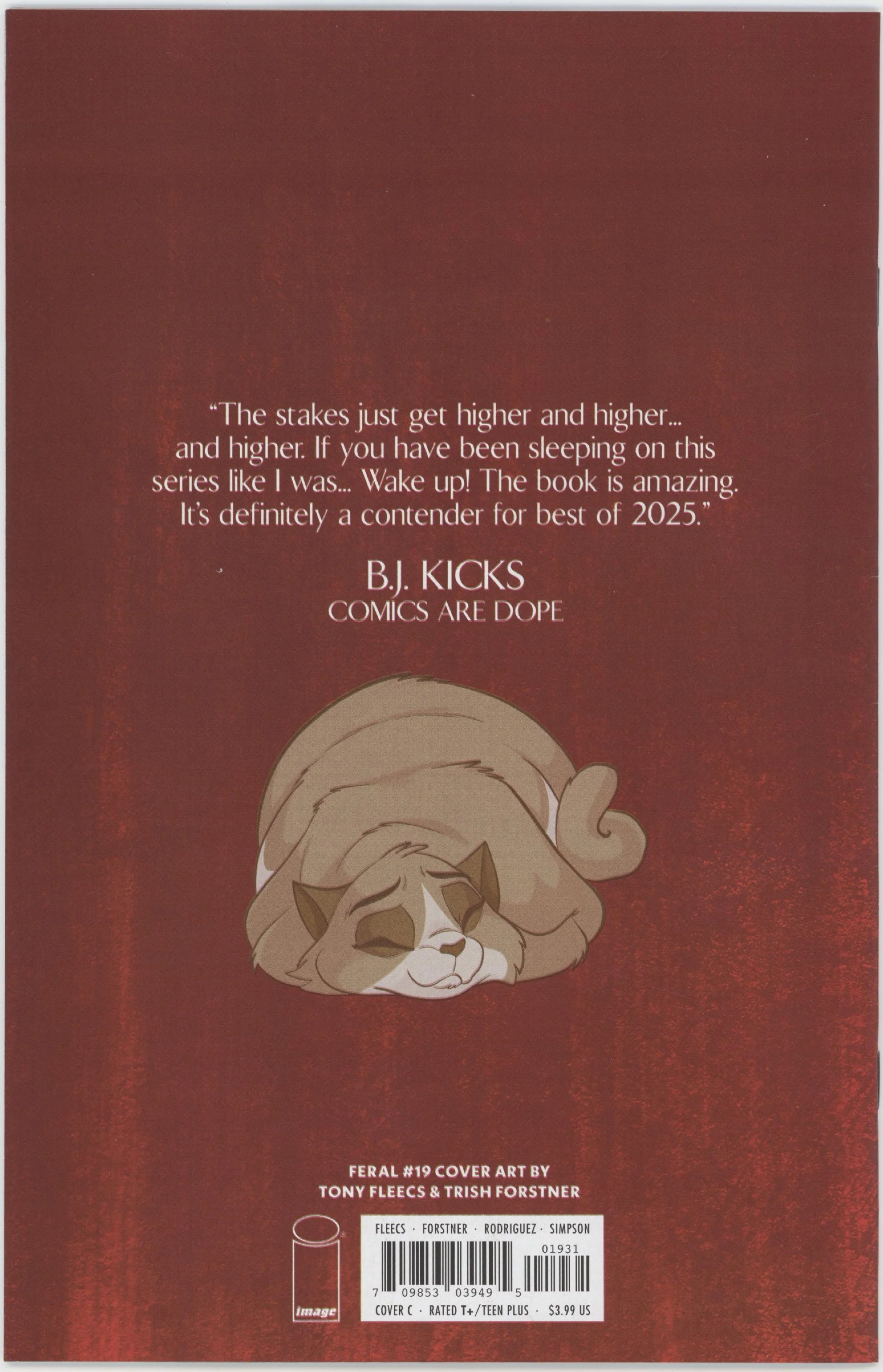 Feral #19 Cover C 1 in 10 Tony Fleecs & Trish Forstner Full Art Variant - Image 2