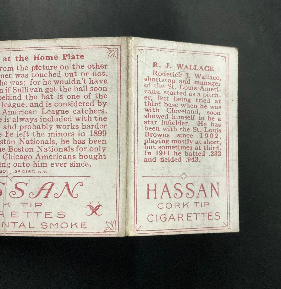 Frank LaPorte RJ Wallace 1912 Hassan Triple Fold A Close Play at Home Plate PR - Image 6