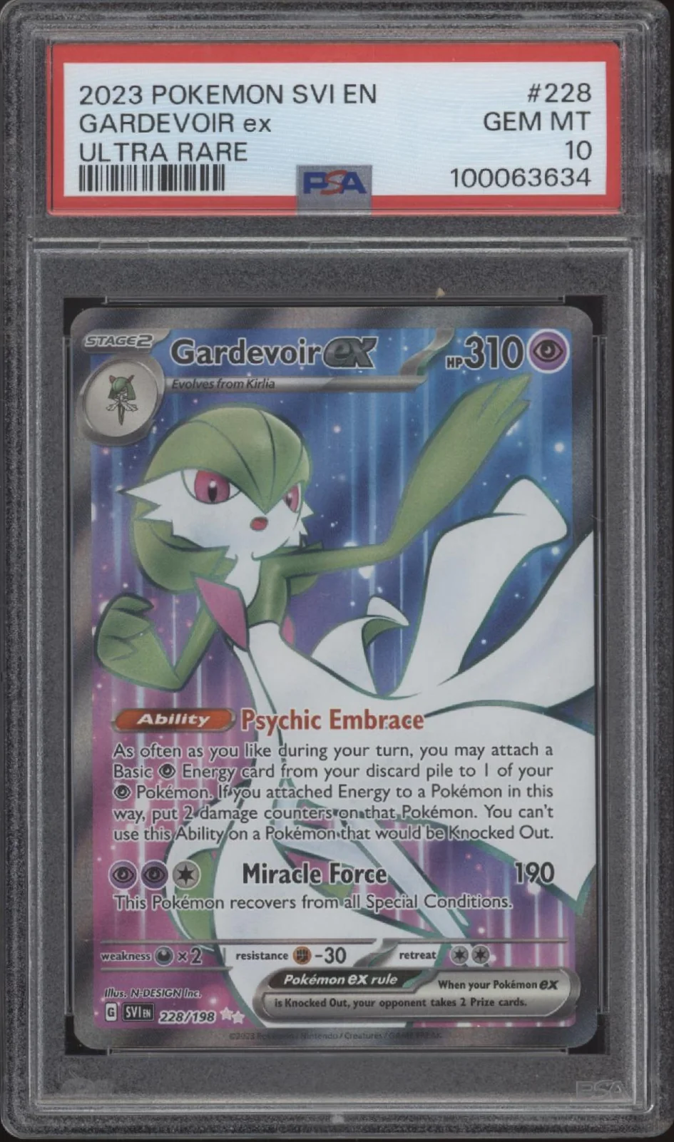 Gardevoir ex Pokemon Scarlet & Violet Ultra Rare #228 PSA 10