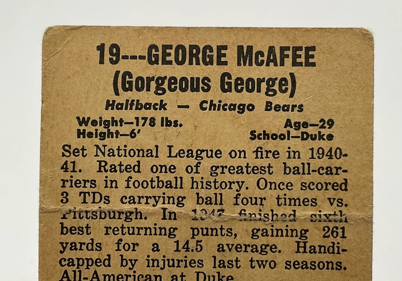 George McAfee 1948 Leaf #19 Chicago Bears PR #2 - Image 5