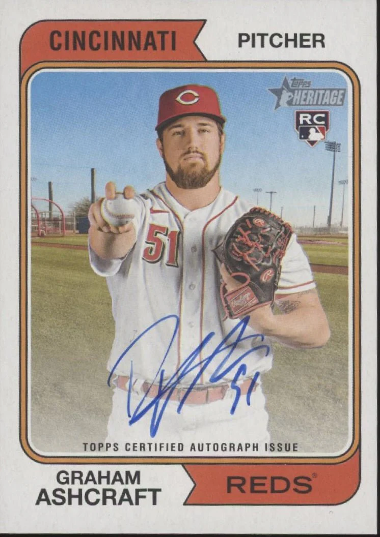 Graham Ashcraft 2023 Topps Heritage RC Auto #ROA-GA