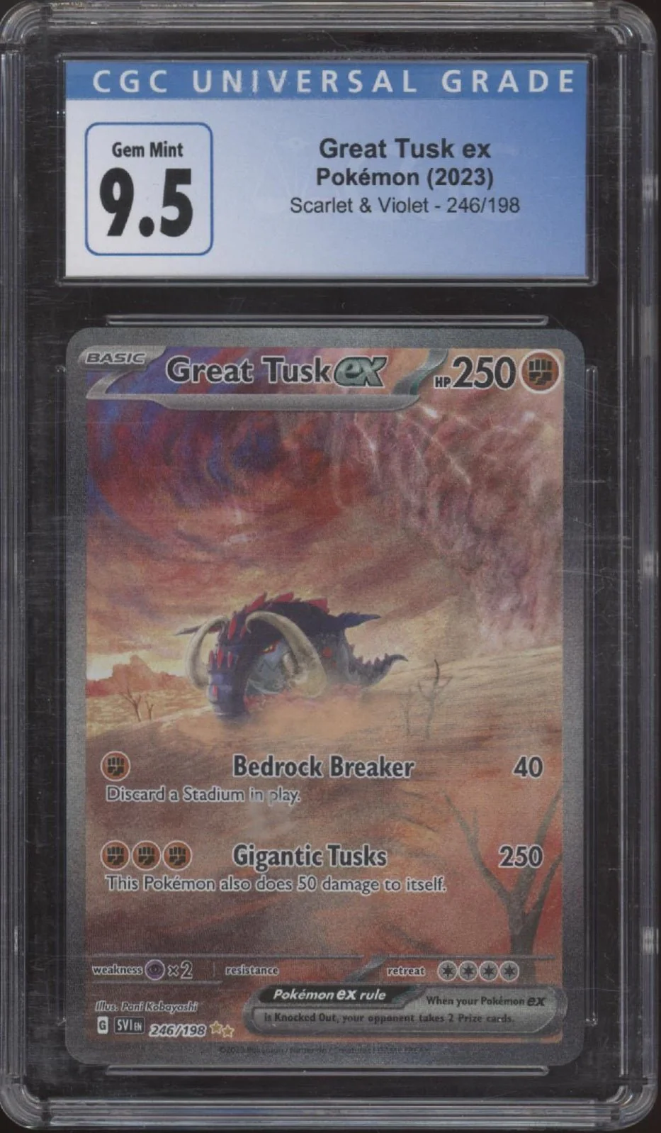 Great Tusk ex Pokemon Scarlet & Violet #246 CGC 9.5
