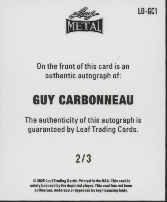 Guy Carbonneau 2025 Leaf Metal Mini 2/3 #LO-GC1 - Image 2