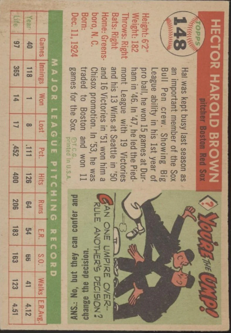 Hal Brown 1955 Topps #148 Boston Red Sox VG-EX #1 - Image 2