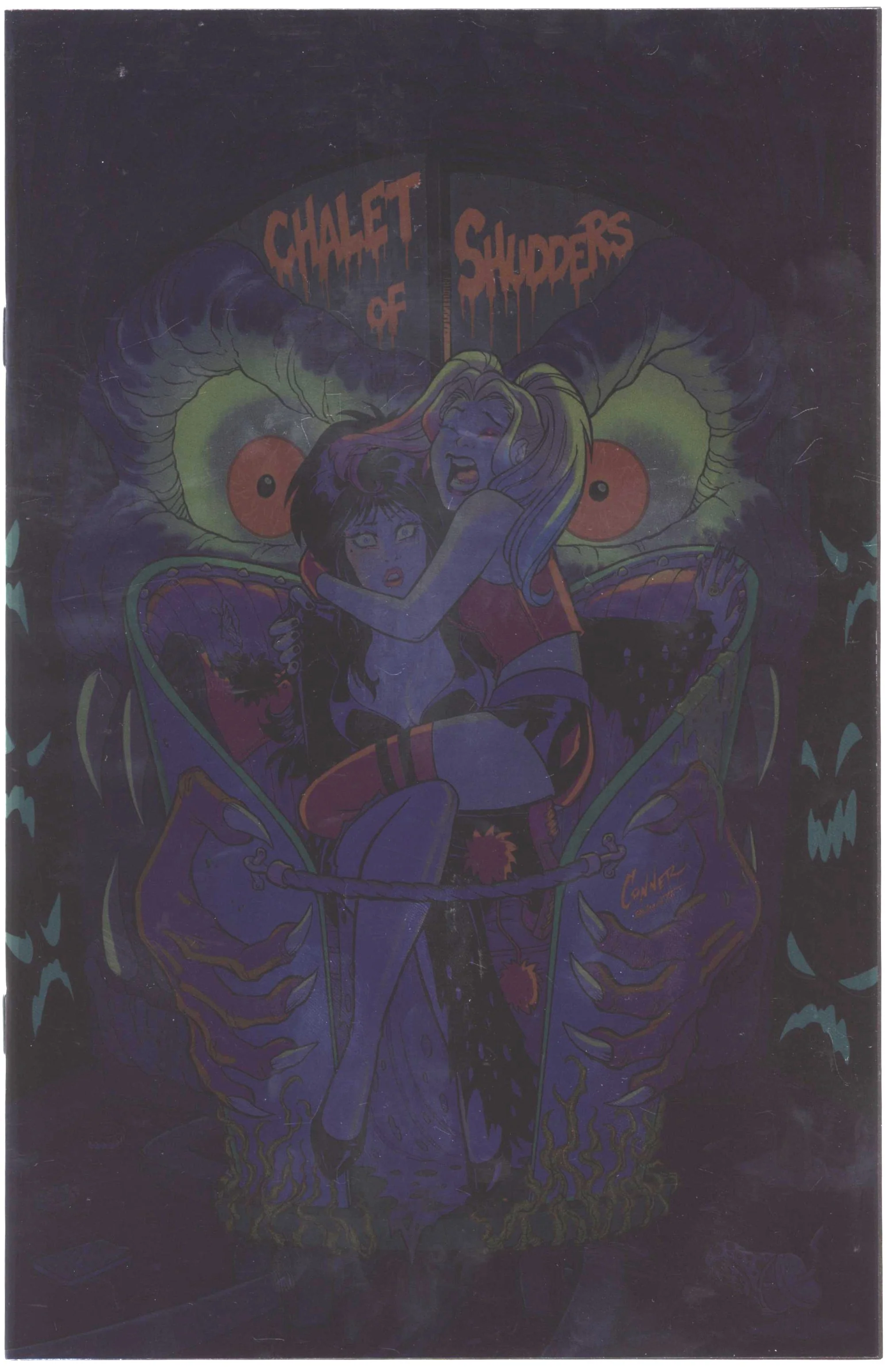 Harley Quinn X Elvira #1 Cover R Inc 1:20 Amanda Conner Foil Full Art Variant