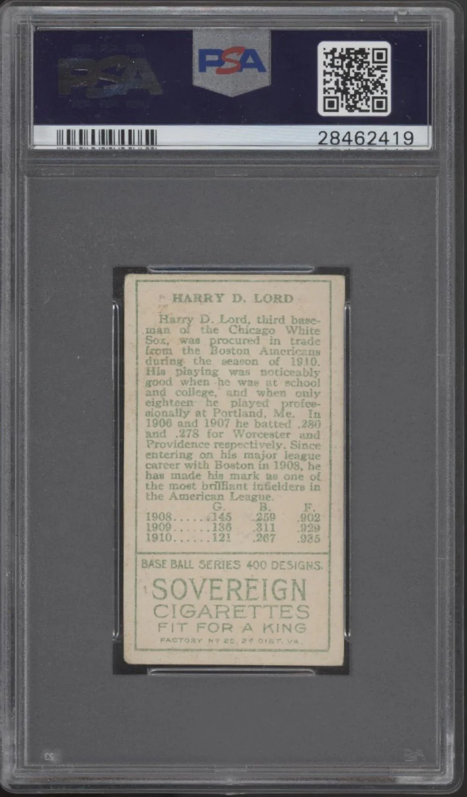 Harry Lord T205 Gold Border PSA 4 - Image 2