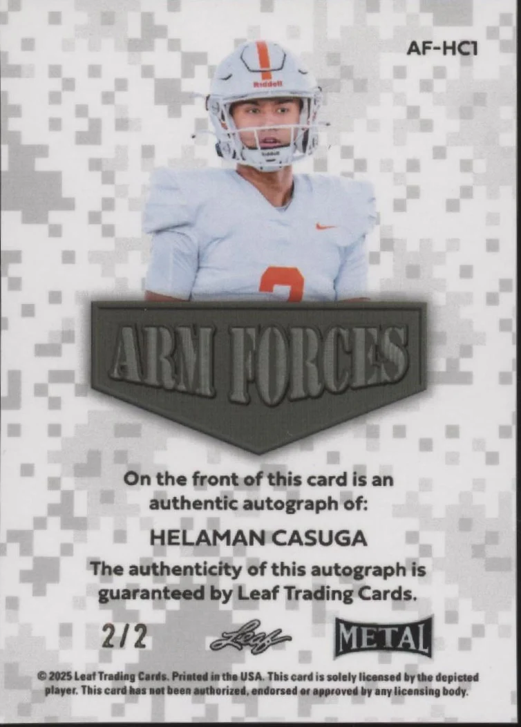 Helaman Casuga 2025 Leaf Metal Arm Forces Auto 2/2 #AF-HC1 - Image 2