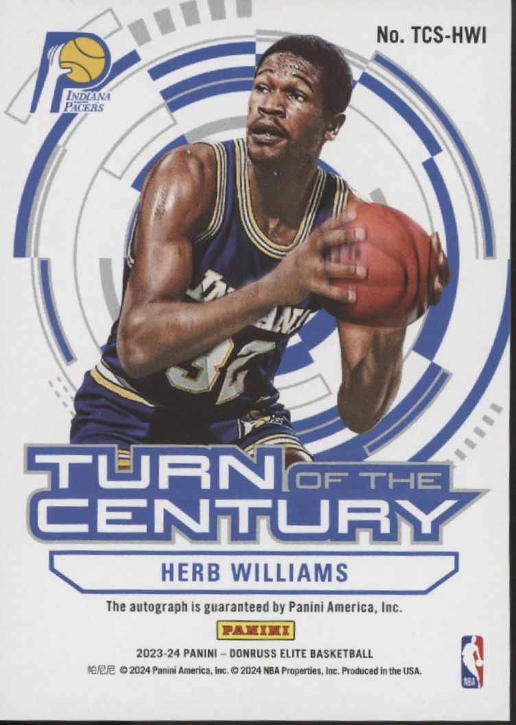 Herb Williams 2023-24 Donruss Elite Turn of the Century Auto 03/10 #TCS-HWI - Image 2