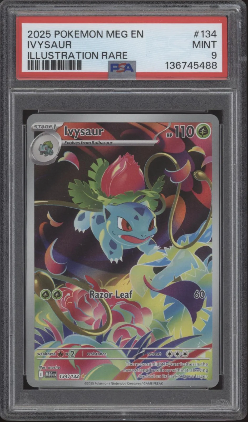 Ivysaur Pokemon Mega Evolutions Illustration Rare #134 PSA 9