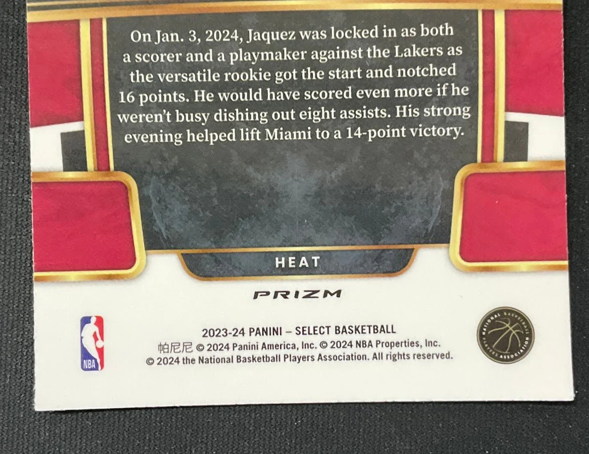 Jaime Jaquez Jr. 2023-24 Panini Select Tiger Prizm RC #100 - Image 6