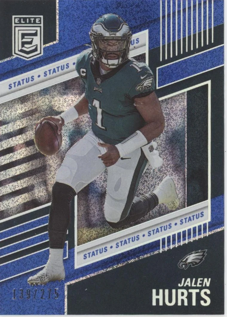Jalen Hurts 2022 Panini Donruss Elite Status Blue 139/275 #9