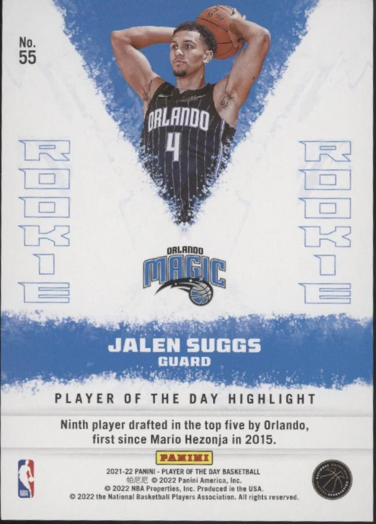 Jalen Suggs 2021-22 Panini Player of the Day Impact RC 40/99 #55 - Image 2