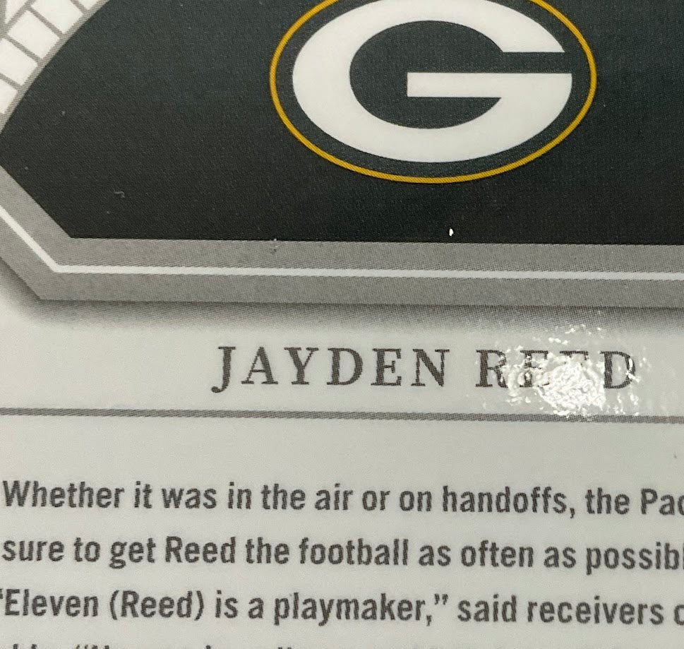 Jayden Reed 2023 Panini National Treasures Green Swatch RC Auto #14 - Image 3