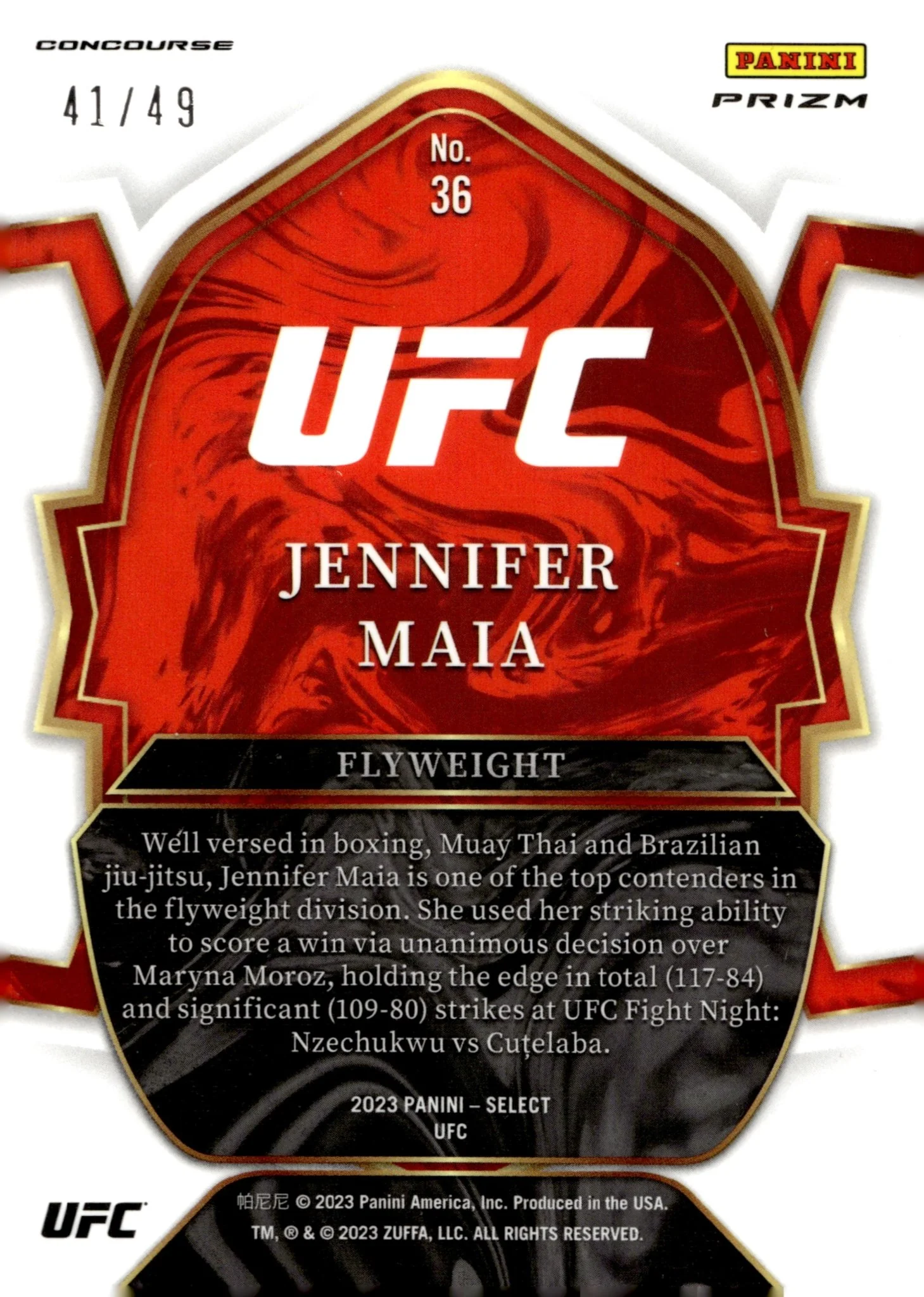 Jennifer Maia 2023 Panini Select Blue Disco Prizm 41/49 #36 - Image 2