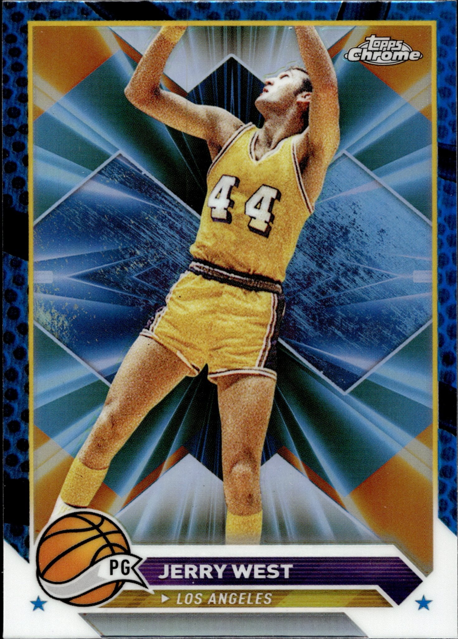 Jerry West 2024 Topps Chrome Blue Refractor #125