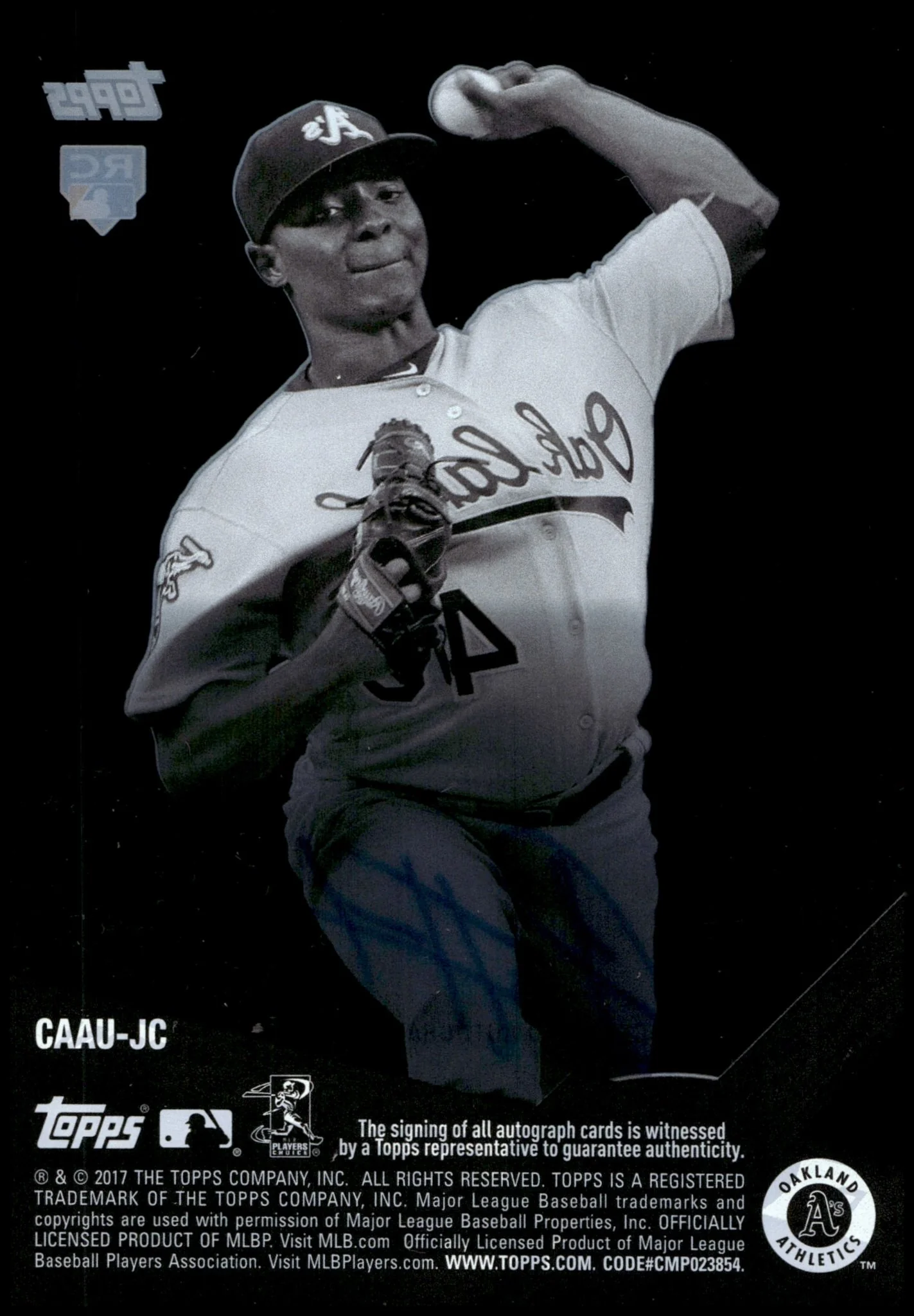 Jharel Cotton 2017 Topps Clearly RC Auto #CAAU-JC - Image 2