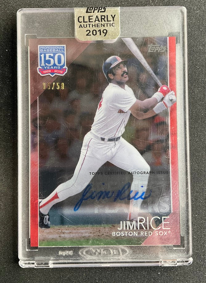 Jim Rice 2019 Topps Clearly Authentic 150 Years Red Auto 05/50 #YBP-JE - Image 3