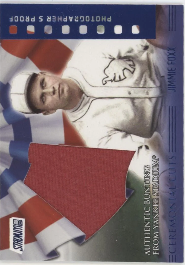 Jimme Fox 2008 Topps Stadium Club Ceremonial Cuts Bunting Swatch Blue 80/99