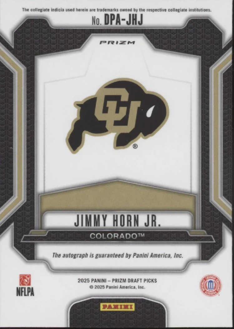 Jimmy Horn Jr. 2025 Panini Prizm Draft Picks Prizm RC Auto #DPA-JHJ - Image 2