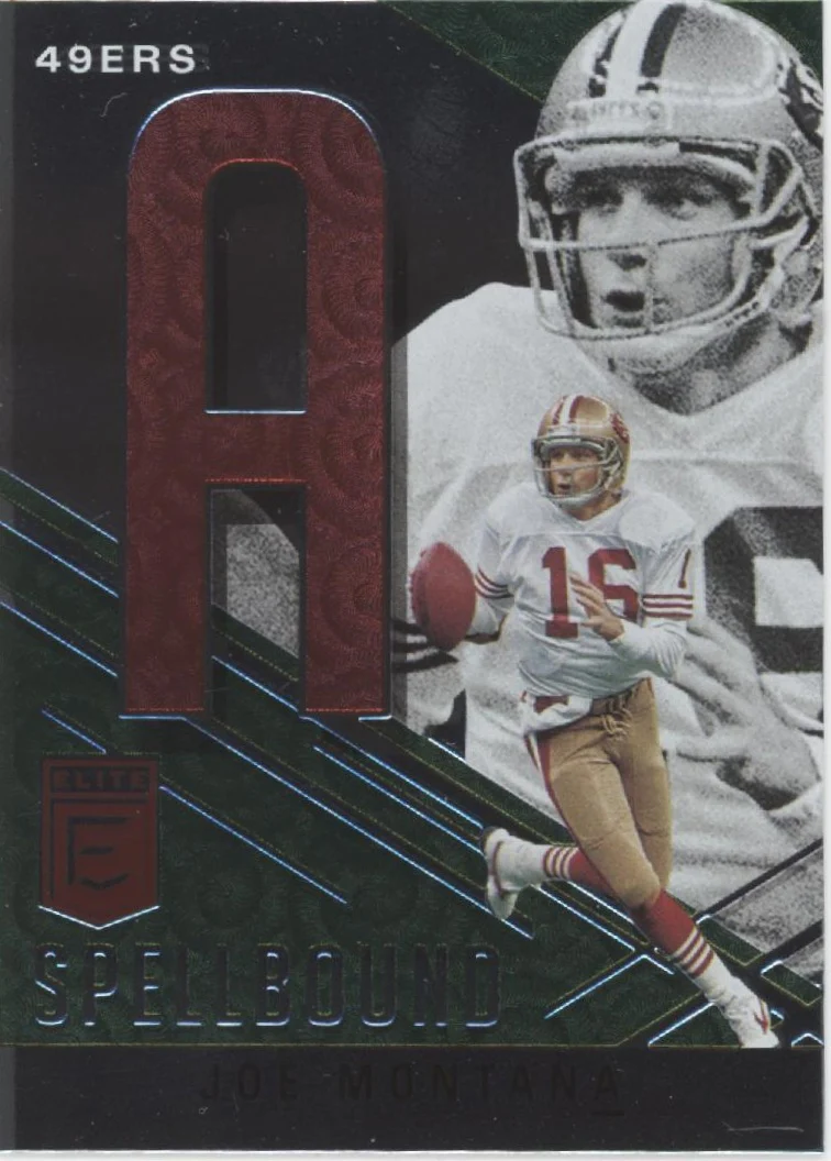 Joe Montana 2021 Panini Donruss Elite Spellbound "MONTANA" Lot - Image 14