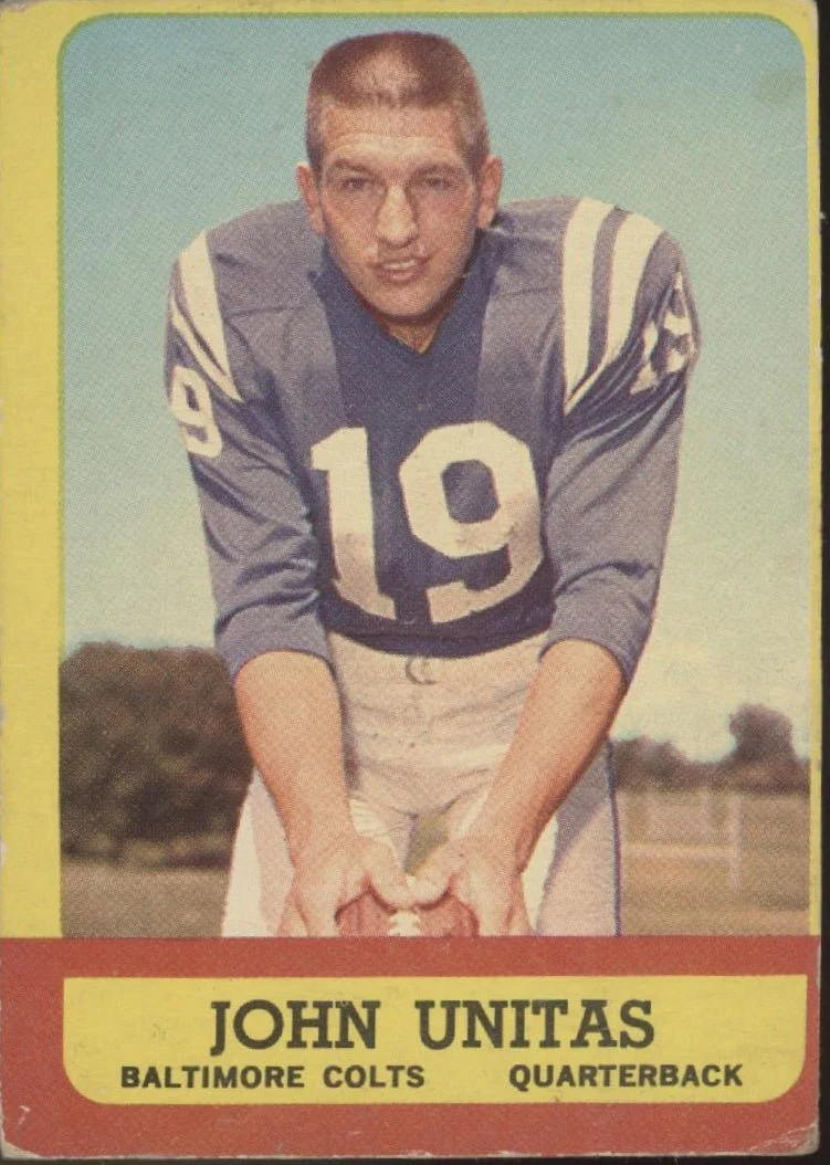 John Unitas 1963 Topps #1 Baltimore Colts PR