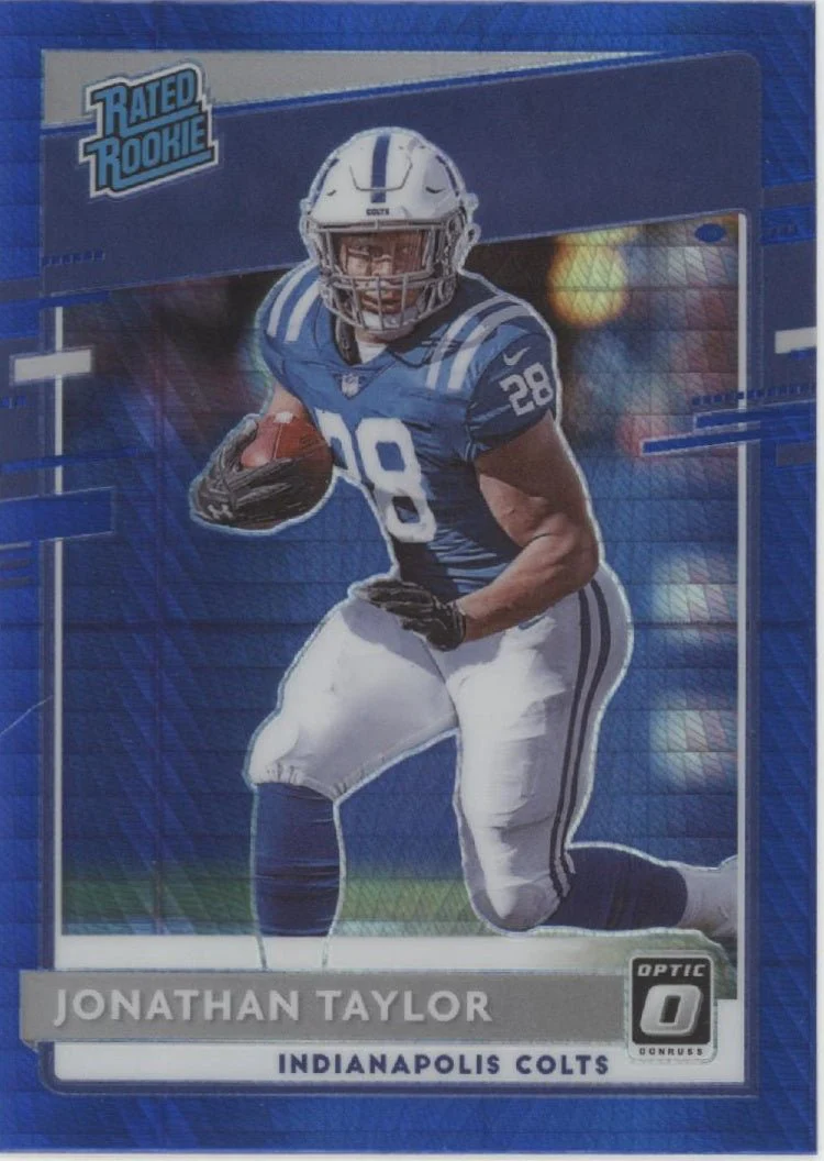 Jonathan Taylor 2020 Panini Donruss Optic Rated Rookie Blue Prism Prizm RC #167