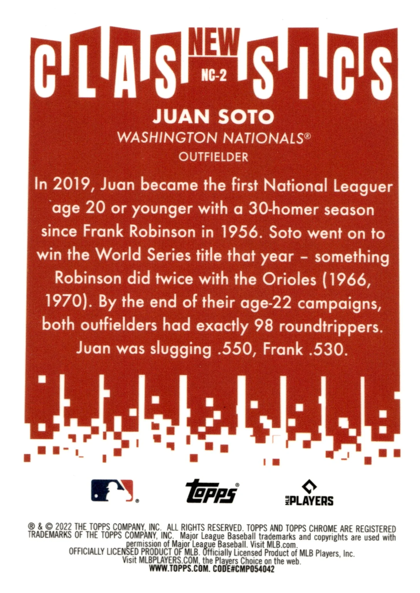 Juan Soto 2022 Topps Chrome New Classics Refractor #NG-2 #1 - Image 2