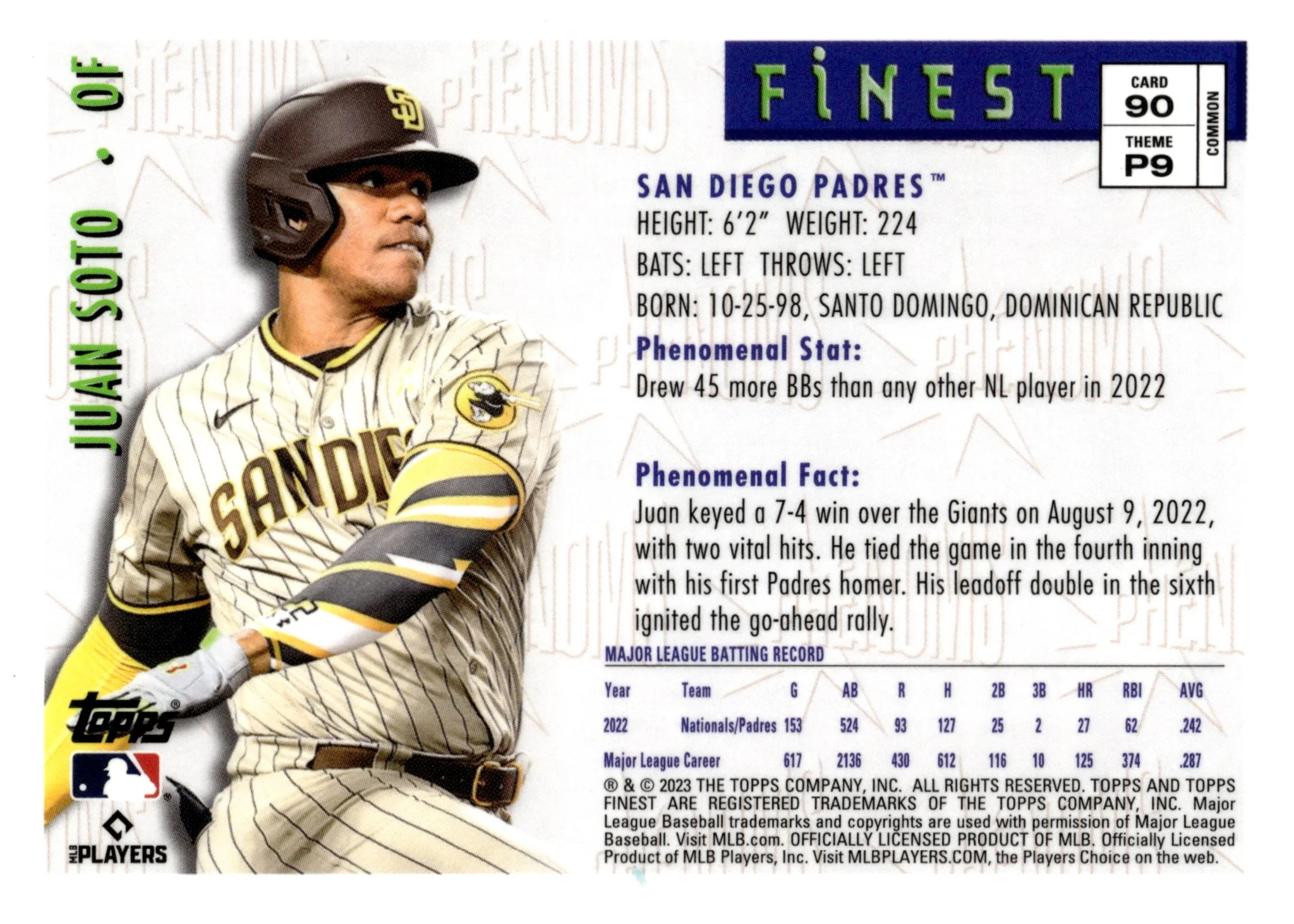 Juan Soto 2023 Topps Finest Phenoms #90 - Image 2
