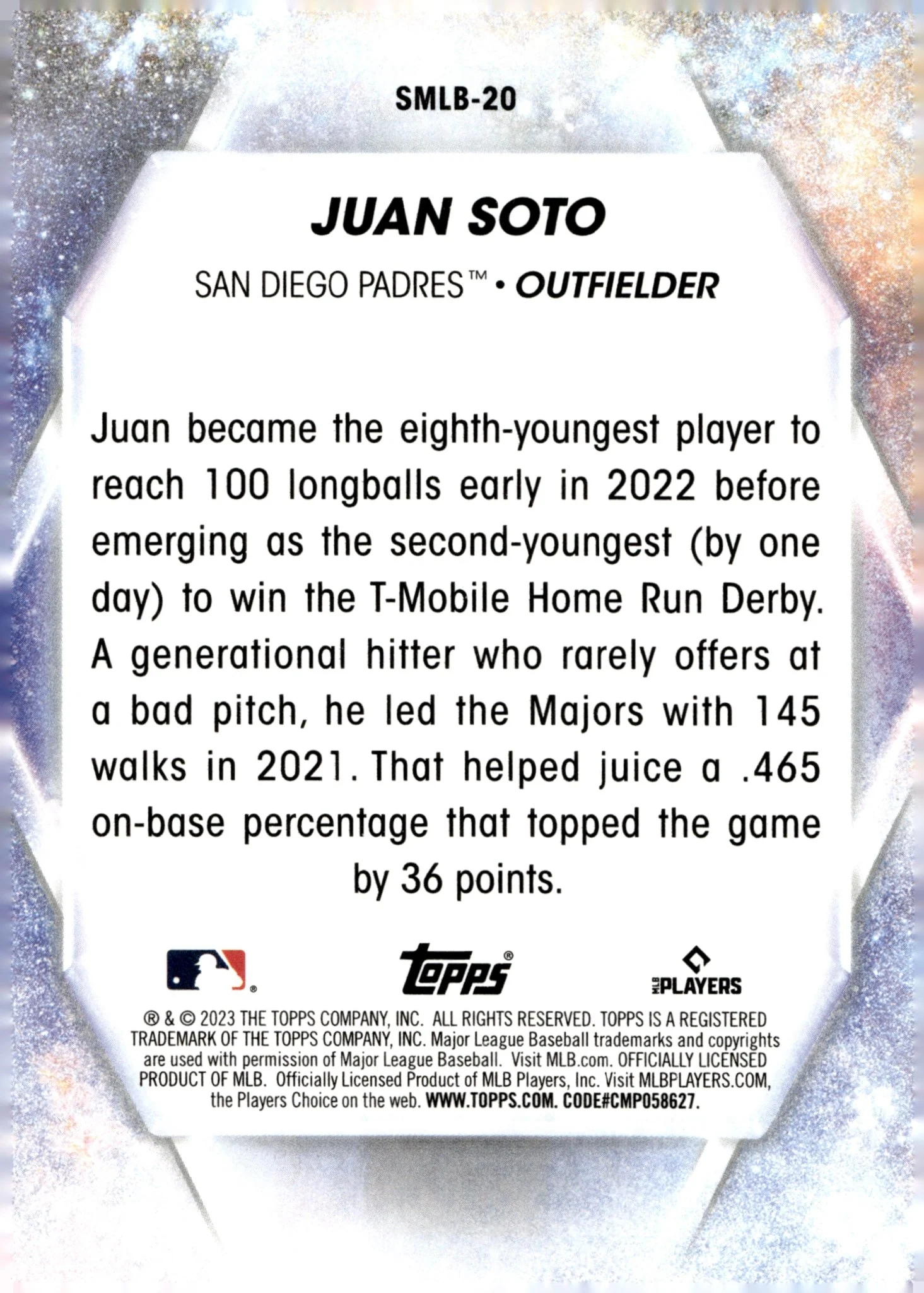 Juan Soto 2023 Topps Series 1 Stars of MLB #SMLB-20 #1 - Image 2