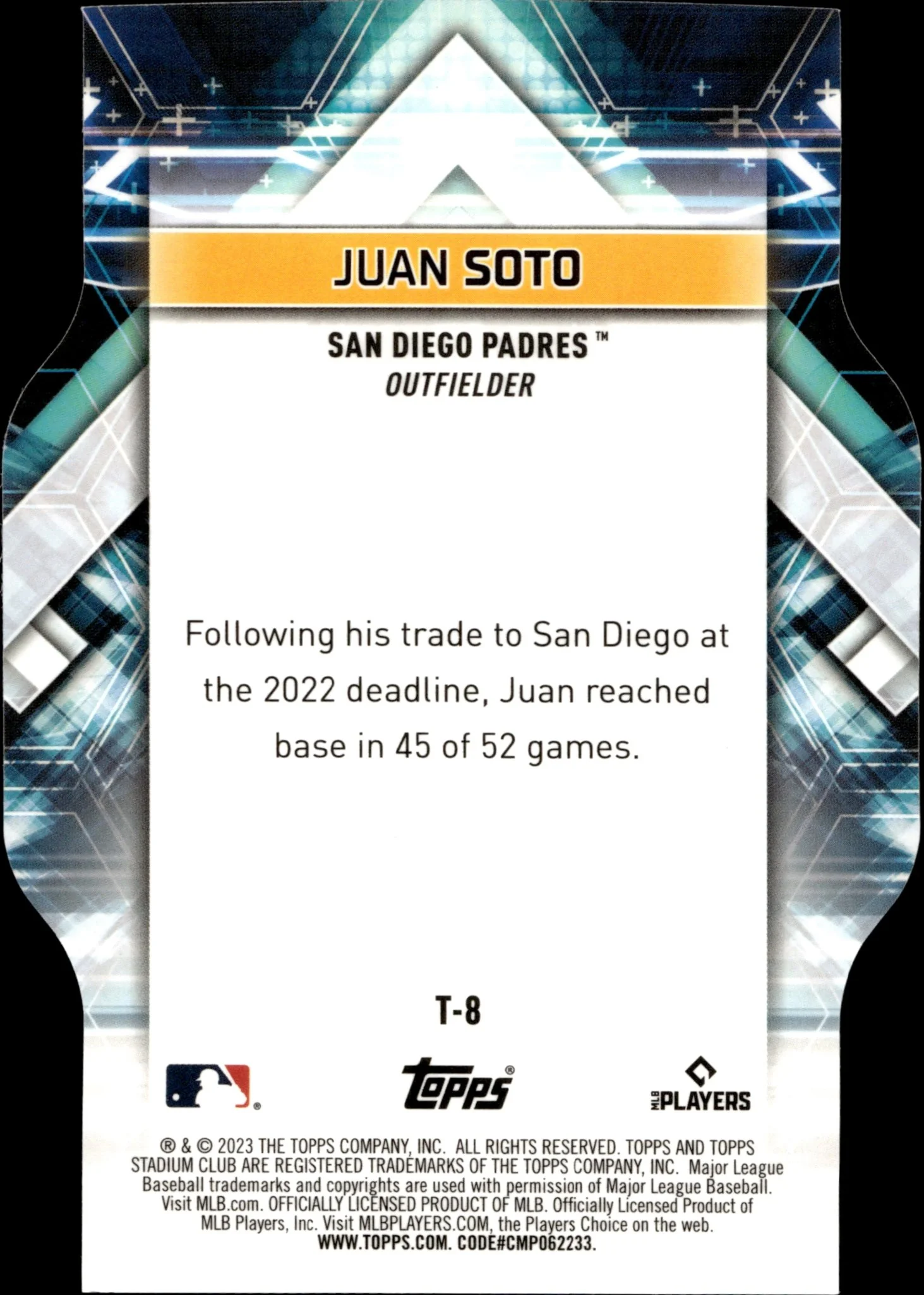 Juan Soto 2023 Topps Stadium Club Triumvirates Die-Cut #T-8 - Image 2