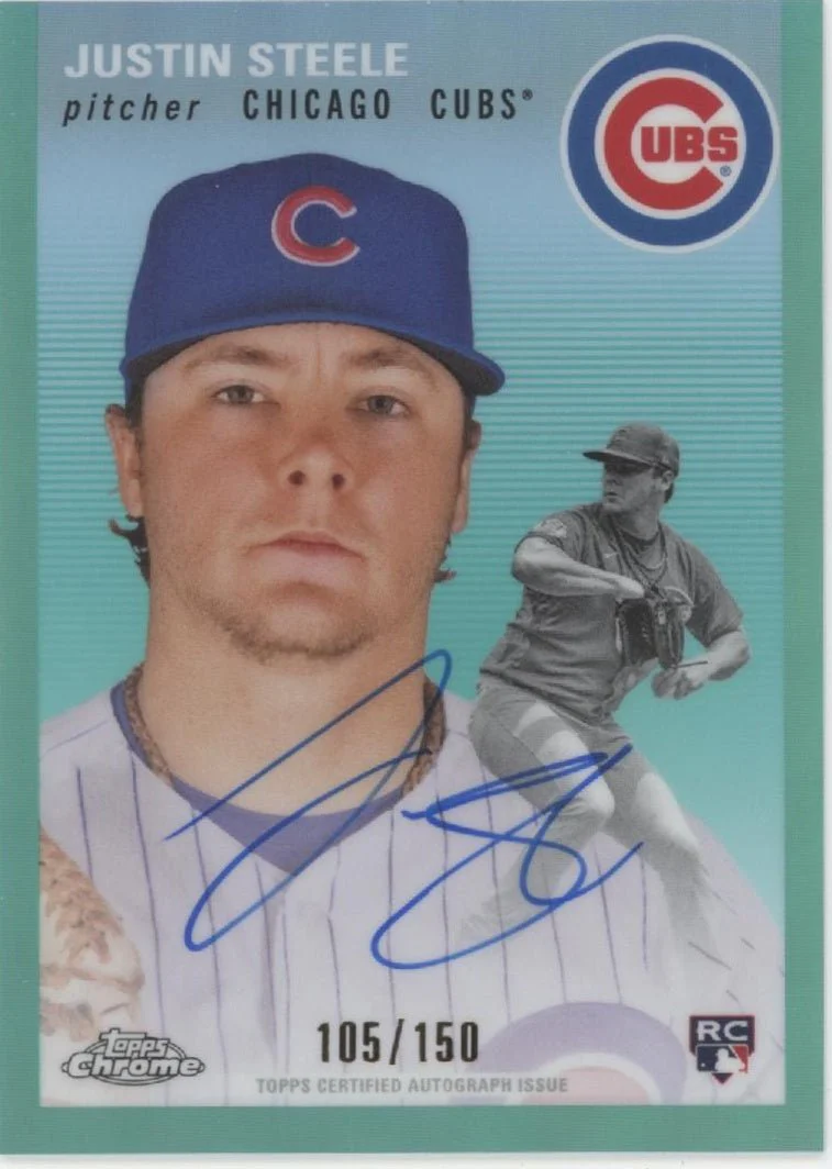 Justin Steele 2023 Topps Chrome Platinum Aqua Refractor RC Auto 105/150 #CPA-JST