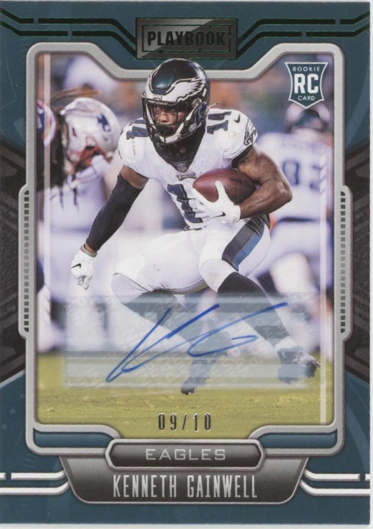 Kenneth Gainwell 2021 Panini Playbook Green RC Auto 09/10 #139