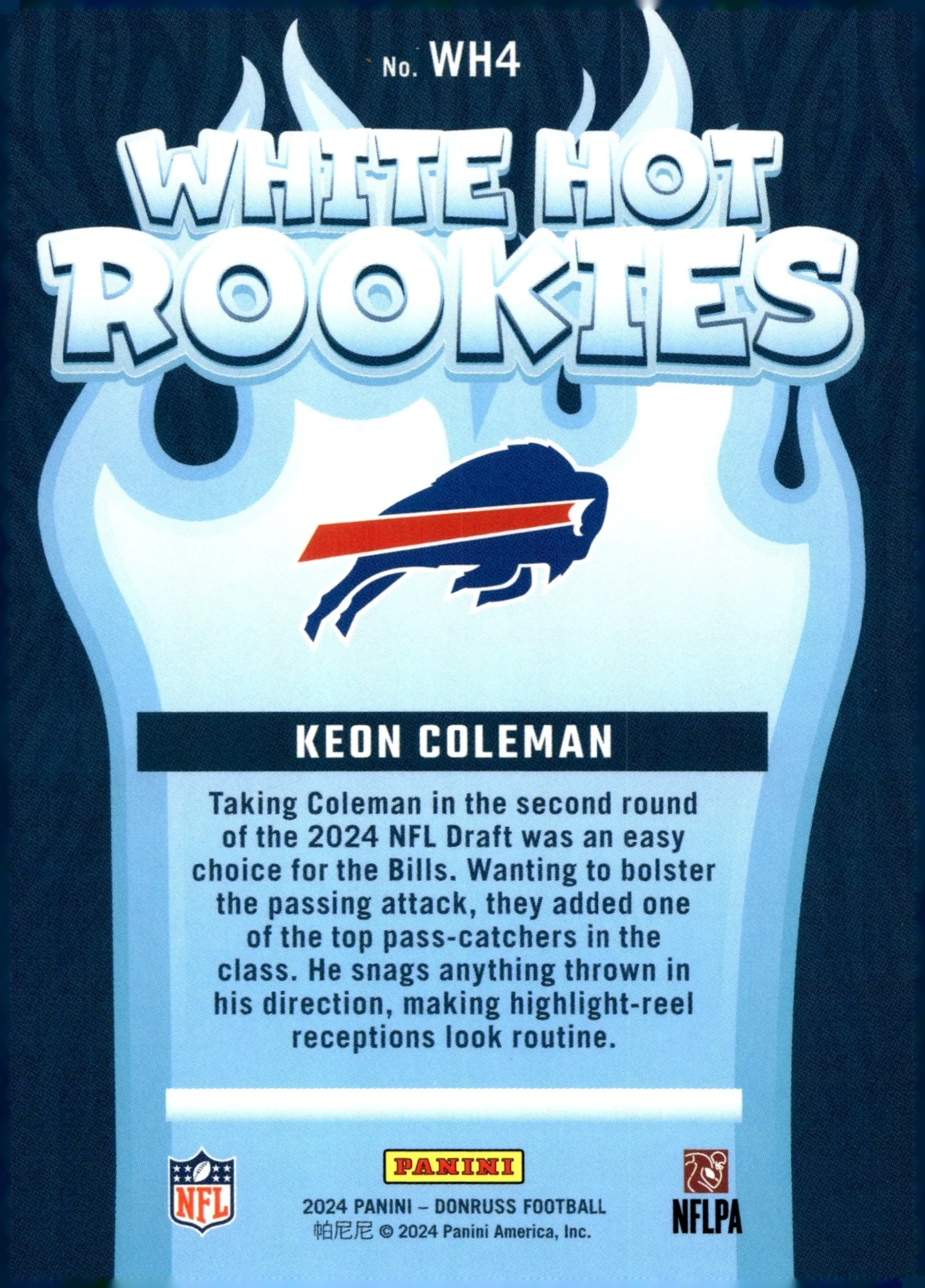 Keon Coleman 2024 Panini Donruss White Hot Rookies RC #WH4 - Image 2
