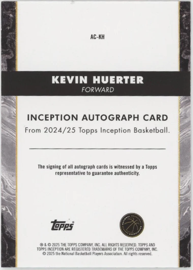 Kevin Huerter 2024-25 Topps Inception Auto 69/75 #AC-KH - Image 2