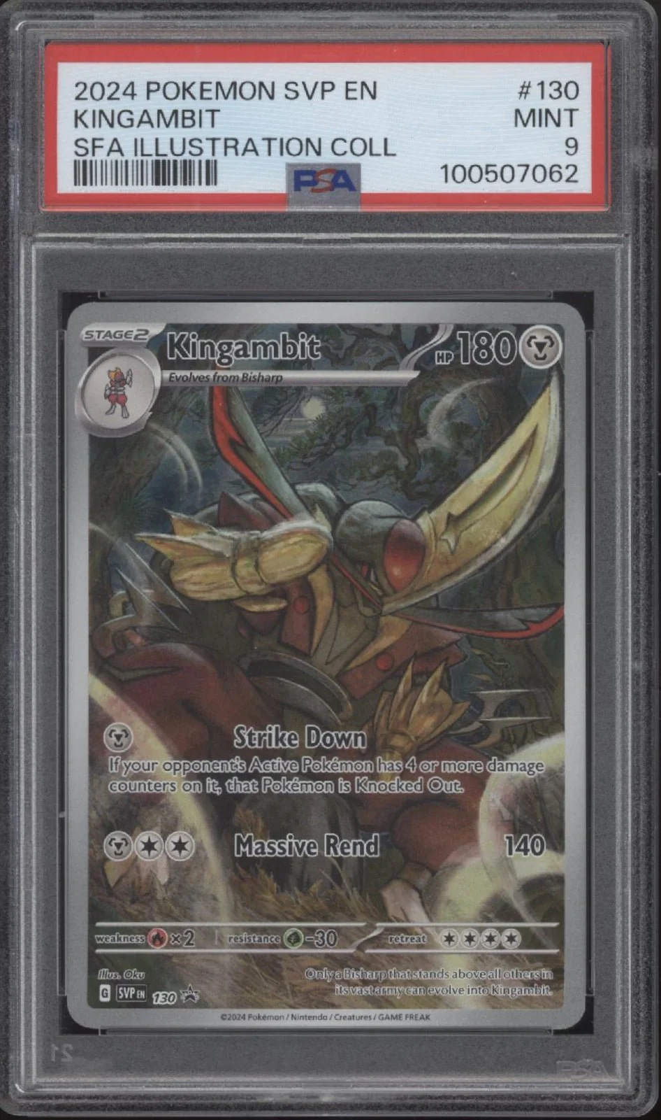 Kingambit Pokemon Scarlet & Violet Promo SFA Illustration Collection #130 PSA 9