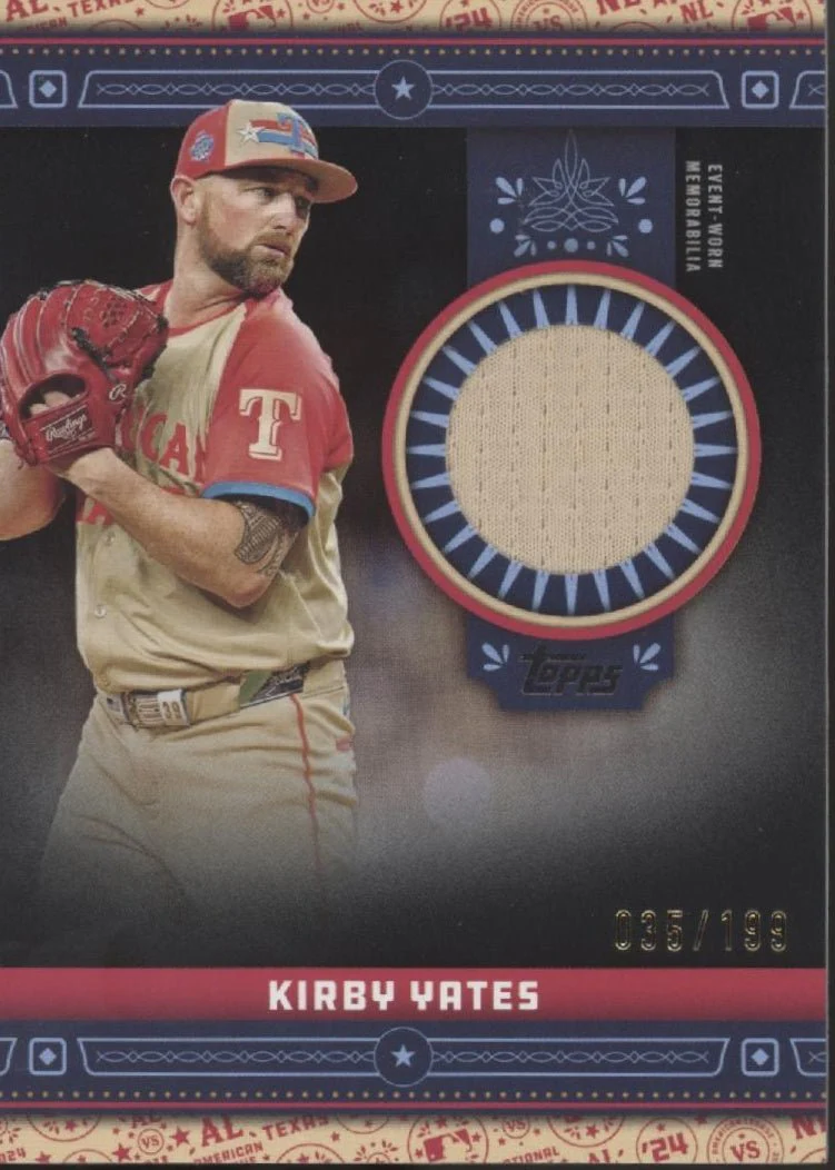 Kirby Yates 2024 Topps Update Series All-Star Stitches Swatch 035/199 #ASR-KY