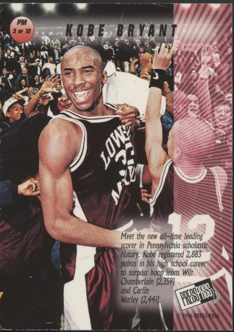 Kobe Bryant 1996 Press Pass Draft Pick Pandemonium #3 - Image 2