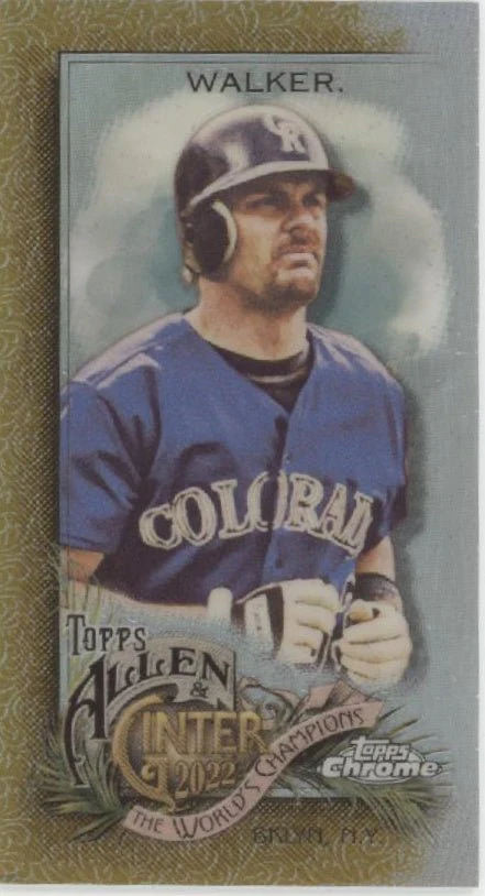 Larry Walker 2022 Topps Chrome Allen & Ginter Gold Refractor Mini 06/50 #23