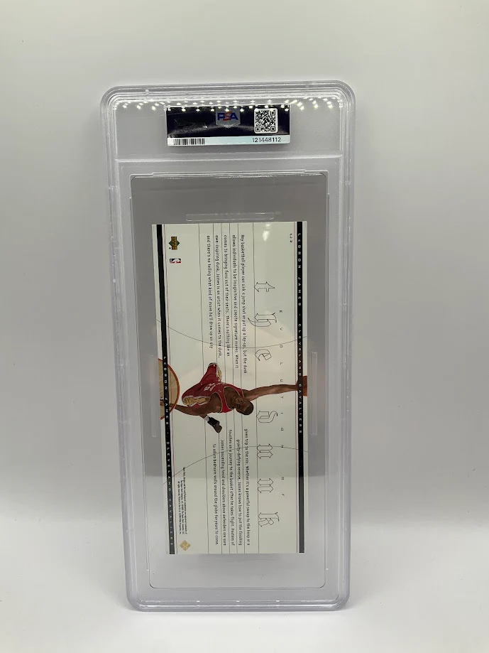 LeBron James 2003 Upper Deck Box Set Oversize Evolution of the Dunk #LJ2 PSA 8 - Image 2