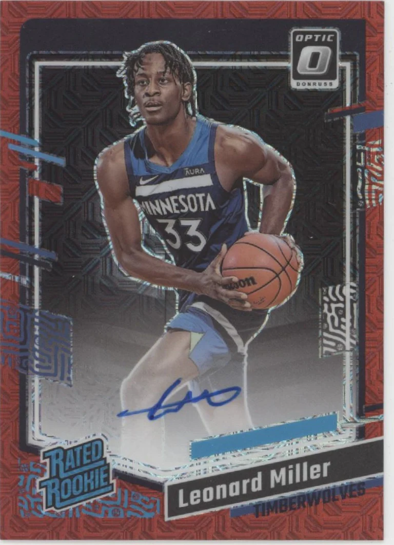 Leonard Miller 2023-24 Panini Donruss Optic Rated Rookie Red Mojo Prizm RC #286