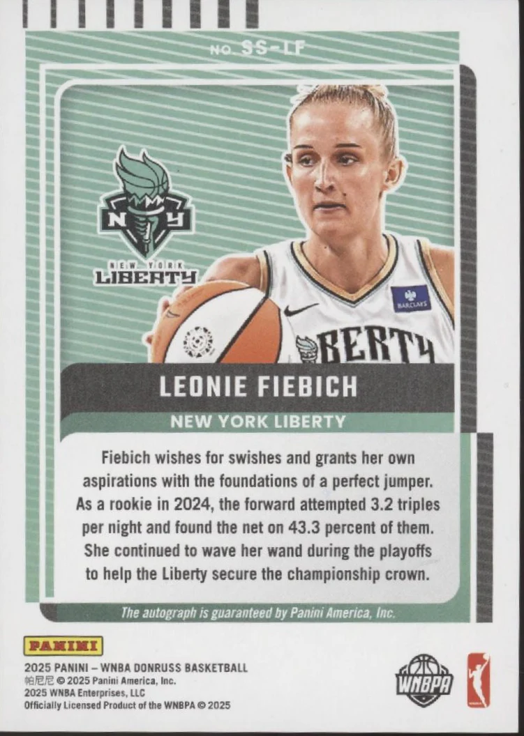 Leonie Fiebich 2025 Panini WNBA Donruss Signature Series Auto #SS-LF - Image 2