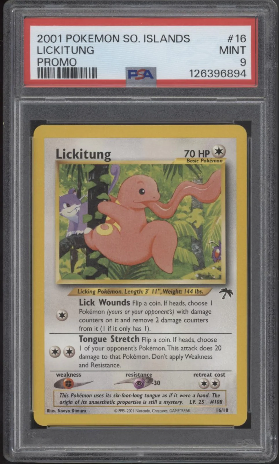 Lickitung Pokemon Southern Islands Promo #16 PSA 9