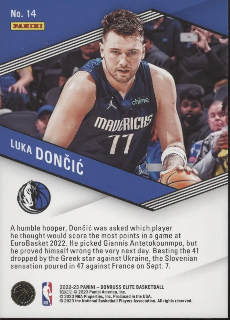 Luka Doncic 2022-23 Panini Donruss Elite Spellbound "O" #4 - Image 2
